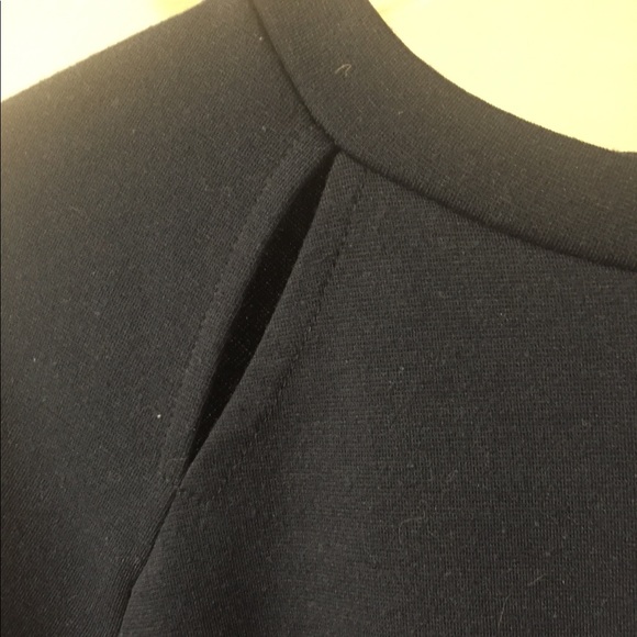 Navy Blue cropped shirt, with collarbone cut outs - Picture 6 of 8